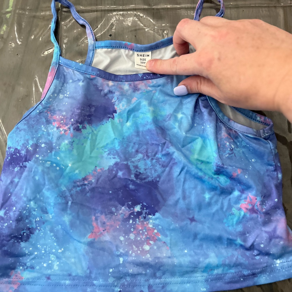 SHEIN Blue and Purple Kids Tank Top